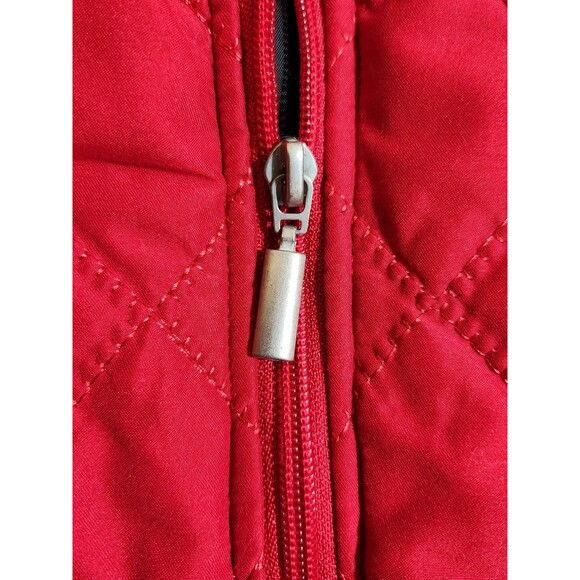 Jane Ashley Women's Size XL Festive Red Quitted Vest w/ Pockets - Picture 7 of 10